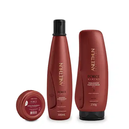 Imagem do produto Kit Aneethun Force System Shampoo 300ml + Finalizador 250g + Dose Concentrada 25g