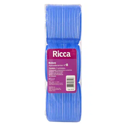 Imagem do produto Bobes Autoaderentes Ricca Nº 8 Azul Cód.3319