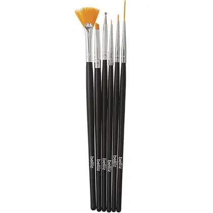 Imagem do produto Kit Pincéis Para Decorar Unhas Belliz Cod.1281 C/6 Un