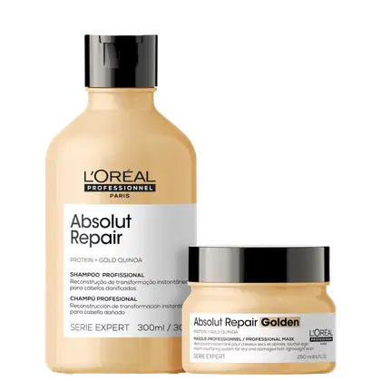 Kit L'Oréal Professionnel Serie Expert Absolut Repair Gold Quinoa + Protein Golden Lightweight Duo, 2 produtos.