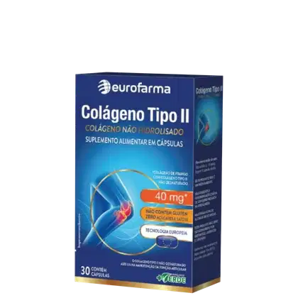 Imagem do produto Eurofarma Colágeno Tipo II Não Hidrolisado 40mg  - Suplemento Alimentar (30 cápsulas)
