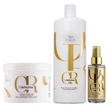 Kit Wella Professionals Oil Reflections - Kit Shampoo 1L + Máscara 500ml + Óleo 100ml