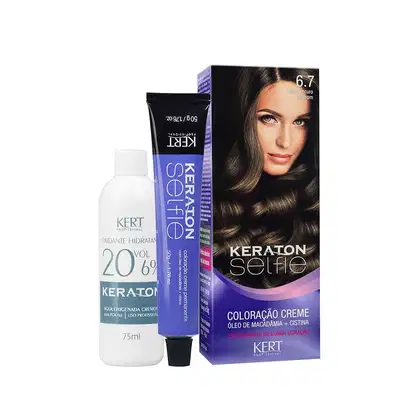 Imagem do produto Kit Keraton Selfie 6.7 Louro Escuro Marrom + Oxigenada (2 Produtos)