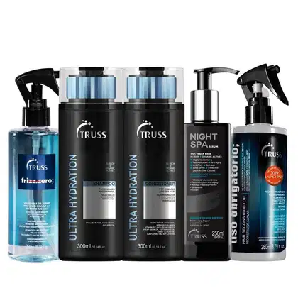 Imagem do produto Kit TRUSS Ultra Hydration + Uso Obrigatório + Frizz Zero + Night Spa (5 Produtos)