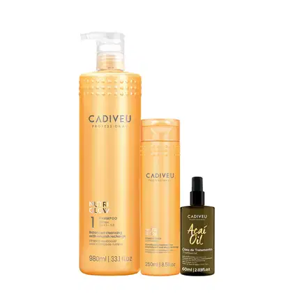 Imagem do produto Kit Cadiveu Professional Nutri Glow Shampoo G Condicionador e Açaí Oil (3 produtos)