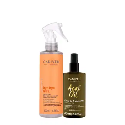 Imagem do produto Kit Cadiveu Professional Açaí Oil 60 e Bye Bye Frizz Selagem Gradativa Leave-in (2 produtos)