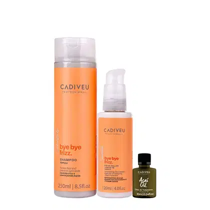 Imagem do produto Kit Cadiveu Professional Bye Bye Frizz Shampoo Leave-in e Açaí Oil (3 produtos)