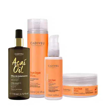 Imagem do produto Kit Cadiveu Professional Bye Bye Frizz  Shampoo Leave-in Máscara e Açaí Oil 110 (4 produtos)