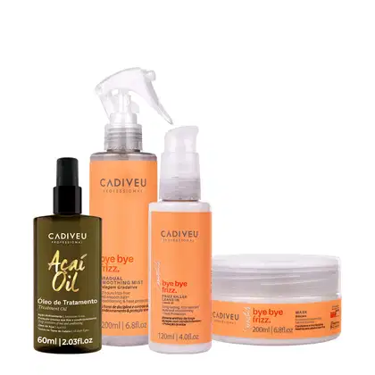Imagem do produto Kit Cadiveu Professional Bye Bye Frizz Selagem Leave-in Máscara e Açaí Oil 60 (4 produtos)