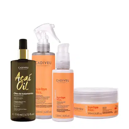 Imagem do produto Kit Cadiveu Professional Bye Bye Frizz Selagem Leave-in Máscara e Açaí Oil 110 (4 produtos)