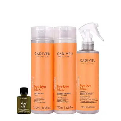 Imagem do produto Kit Cadiveu Professional Bye Bye Frizz Shampoo Condicionador Selagem Gradativa e Açaí Oil (4 produtos)