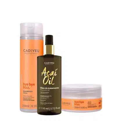 Imagem do produto Kit Cadiveu Professional Bye Bye Frizz Shampoo Máscara e Açaí Oil 110 (3 produtos)