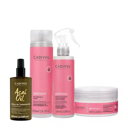 Imagem do produto Kit Cadiveu Professional Essentials Glamour Shampoo Máscara Fluido e Açaí Oil (4 produtos)