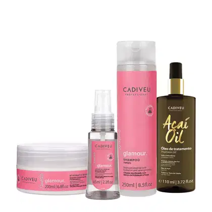 Imagem do produto Kit Cadiveu Professional Essentials Glamour Shampoo Máscara Sérum e Açaí Oil 110 (4 produtos)