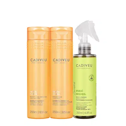 Imagem do produto Kit Cadiveu Professional Nutri Glow Shampoo Condicionador e Maxi Ondas (3 produtos)