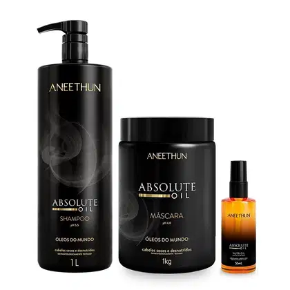 Imagem do produto Kit Aneethun Absolute Oil - Shampoo 1l + Máscara 1kg + Óleo 55ml