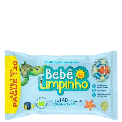 Imagem do produto Toalha Umedecida Bebê Limpinho 140Un