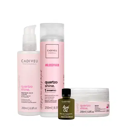 Imagem do produto Kit Cadiveu Professional Essentials Quartzo Shine Shampoo Máscara Pré-Shampoo e Açaí Oil (4 produtos)