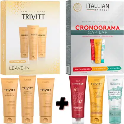 Imagem do produto Kit Home Care Trivitt com Leave In + Cronograma Capilar