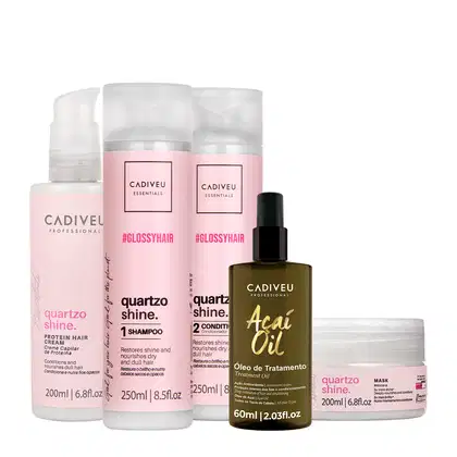 Imagem do produto Kit Cadiveu Professional Quartzo Shine Shampoo Condicionador Máscara Pré-Shampoo e Açaí Oil 60 (5 produtos)