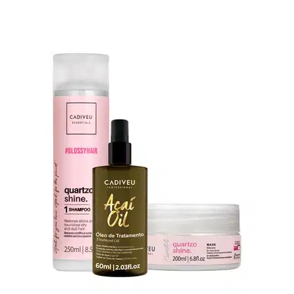 Imagem do produto Kit Cadiveu Professional Essentials Quartzo Shine + Açaí Oil (3 Produtos)