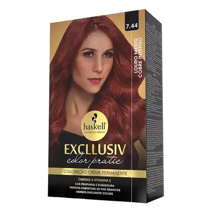 Imagem do produto Excllusiv Color Pratic - Kit Coloração 7.44 Louro Médio Cobre Intenso
