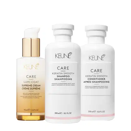 Imagem do produto Kit Keune Care Keratin Smooth Shampoo Condicionador e Lumi Coat Supreme Cream (3 produtos)