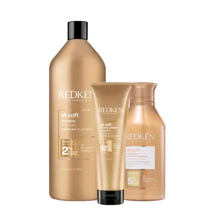 Imagem do produto Kit Redken All Soft Shampoo 1L + Condicionador 300ml + Máscara 250ml (3 produtos)