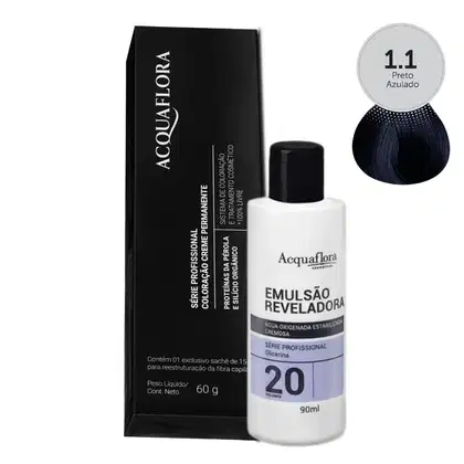 Coloração Acquaflora 1.1 60g + Água Oxigenada 20 Volumes 90ml