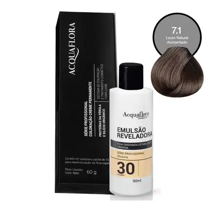 Coloração Acquaflora 7.1 60g + Água Oxigenada 30 Volumes 90ml