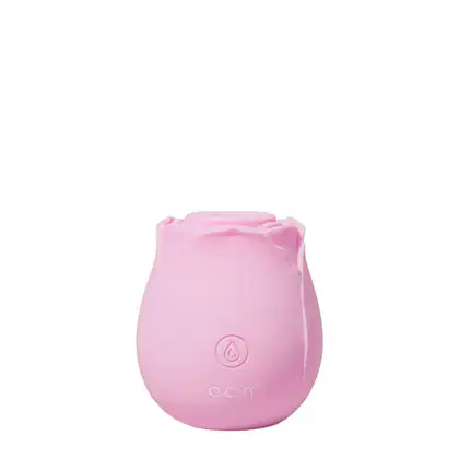 Sugador de clitóris em formato de rosa na cor rosa.