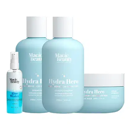 Imagem do produto Kit Magic Beauty Hydra Hero -  Shampoo 250ml e Condicionador 250ml e Máscara 200g e Leave-In 120ml