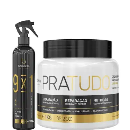Borabella Máscara Pratudo 1kg + Fluido Escova Brush 300ml