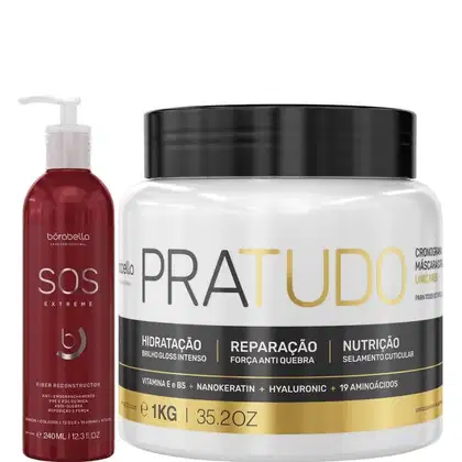 Borabella Pra Tudo Máscara Capilar 1kg + SOS Extreme 240ml