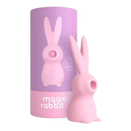 A imagem mostra Estimulador de Clitóris Recarregável Magic Rabbit, em formato de coelho.