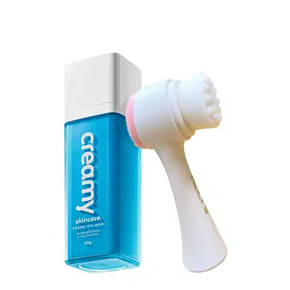 Imagem do produto Kit Creamy Ácido Glicólico Creme Redutor de Linhas e Escova de Limpeza Facial 2 em 1 (2 produtos)
