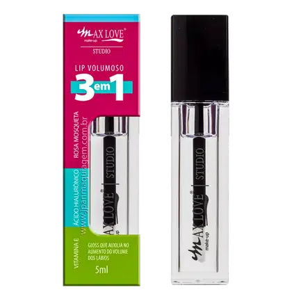 Imagem do produto Max Love Lip Volumoso 3 em 1 Incolor - Gloss Labial 5ml