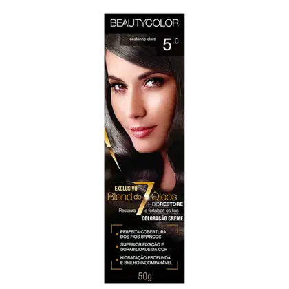 Imagem do produto BeautyColor Blend de 7 Óleos 5.0 Castanho Claro - Coloração Creme 50g