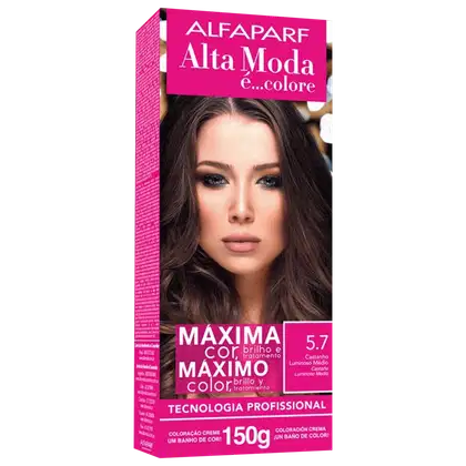 Imagem do produto Alta Moda é... Colore 5.7 Castanho Luminoso Médio - Coloração Permanente 150g