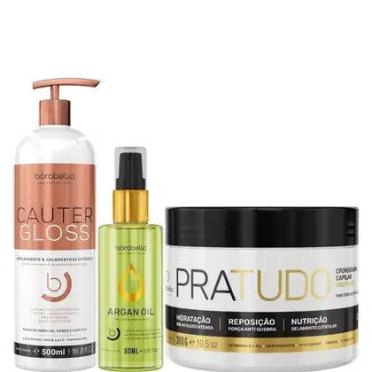 Imagem do produto Borabella Cauter Gloss 500ml + Argan 60ml + Pratudo 300g