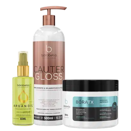 Imagem do produto Borabella Cauter Gloss 500ml + Óleo Argan 60ml + Bóratx 300g