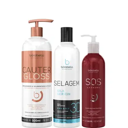 Imagem do produto Borabella Cauter Gloss 500ml + Selagem 3D 350ml + SOS 240ml