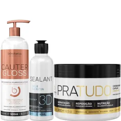 Imagem do produto Borabella Cauter Gloss 500ml + Selagem 90ml + Pratudo 300g