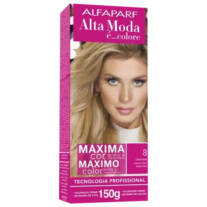 Imagem do produto Alta Moda é... Colore 8 Louro Claro - Coloração Permanente 150g