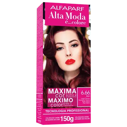 Imagem do produto Alta Moda é... Colore 6.66 Louro Escuro Vermelho Intenso - Coloração Permanente 150g