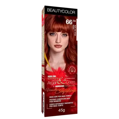 Imagem do produto BeautyColor Argan & Coco 66.74 Ruivo Doce De Leite - Coloração Permanente 45g