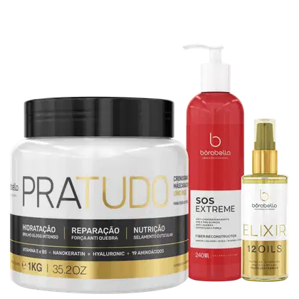 Imagem do produto Kit Borabella Pra Tudo Pro SOS Elixir (3 Produtos)