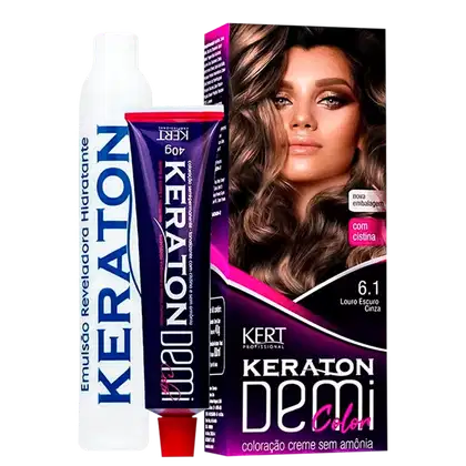 Imagem do produto Keraton Demi Color 6.1 Louro Escuro Cinza - Tonalizante 40g
