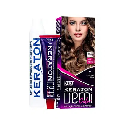 Imagem do produto Keraton Demi Color 7.1 Louro Médio Cinza - Tonalizante Capilar 120g