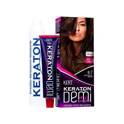 Imagem do produto Keraton Demi Color 6.7 Louro Escuro Marrom - Tonalizante 40g